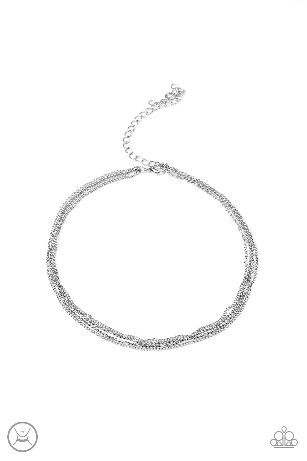 "If You Dare" - Silver #403 (Choker) - Paparazzi Accessories