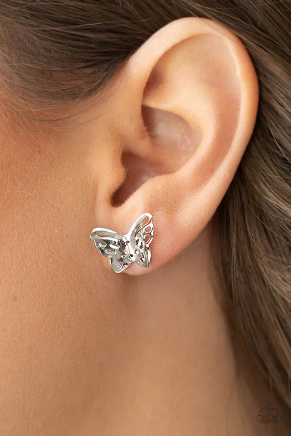"Flutter Fantasy" - Silver #627 -Paparazzi Accessories