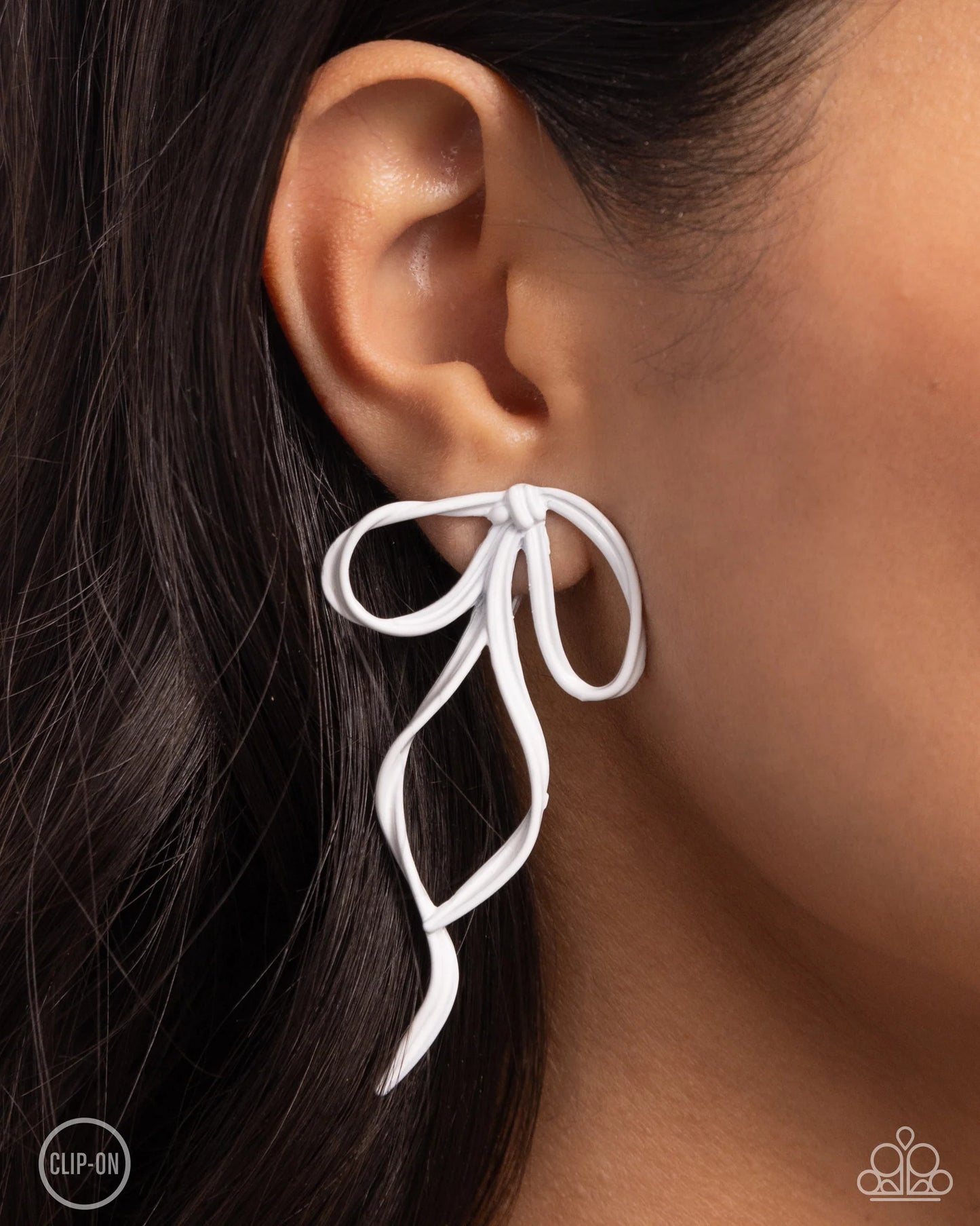 "Vow To BOW" White #698 (Clip-Ons) - Paparazzi Accessories