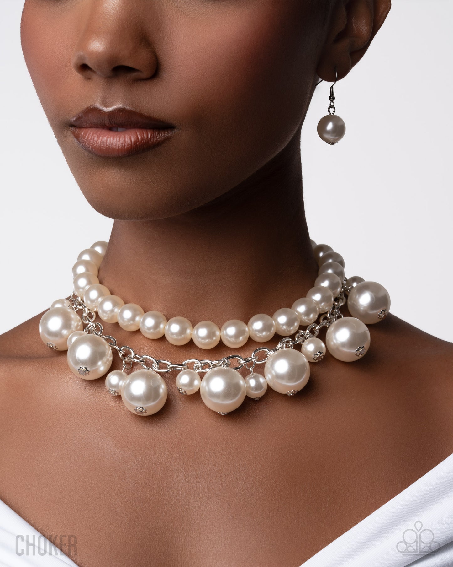 "Sophisticated to the Max" - White #1633 (Choker) - Paparazzi Accessories