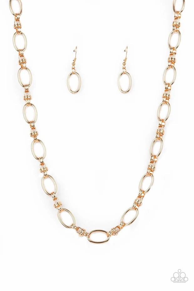 "Defined Drama" - Gold #1300 - Paparazzi Accessories