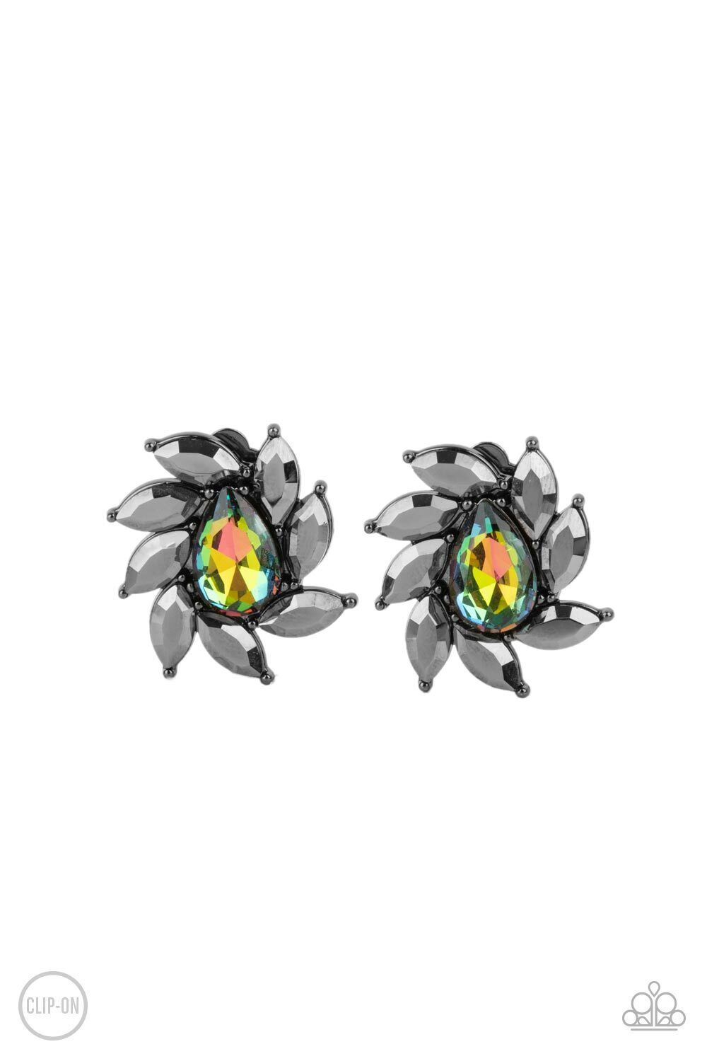"Sophisticated Swirl" - Oil Spill #327 (Clip-Ons) - Paparazzi Accessories