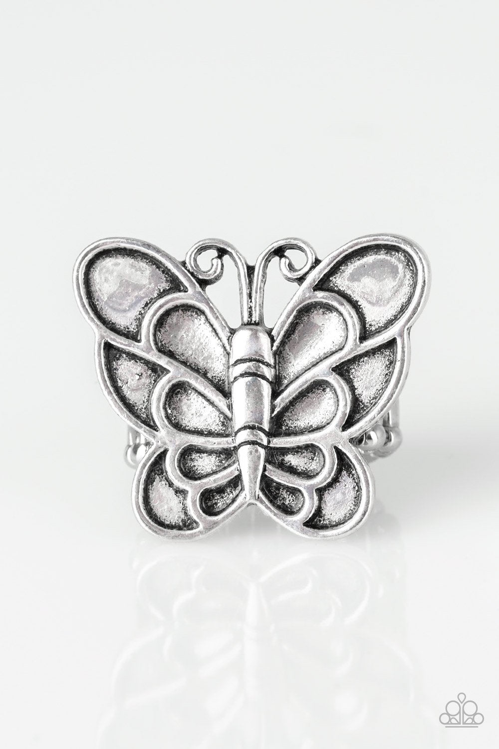 "Sky High Butterfly" - Silver #681 - Paparazzi Accessories