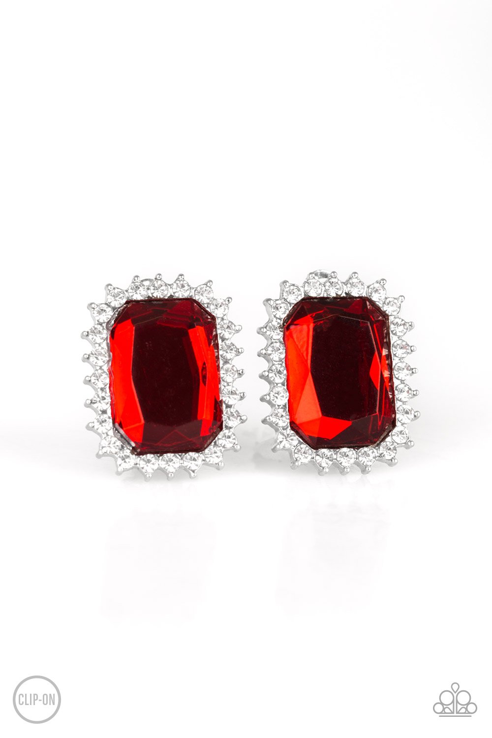 "Downtown Dapper" - Red # 1268 (Clip-Ons) - Paparazzi Accessories