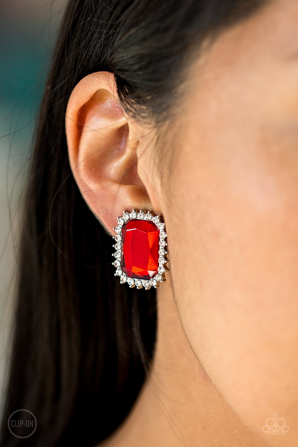 "Downtown Dapper" - Red # 1268 (Clip-Ons) - Paparazzi Accessories