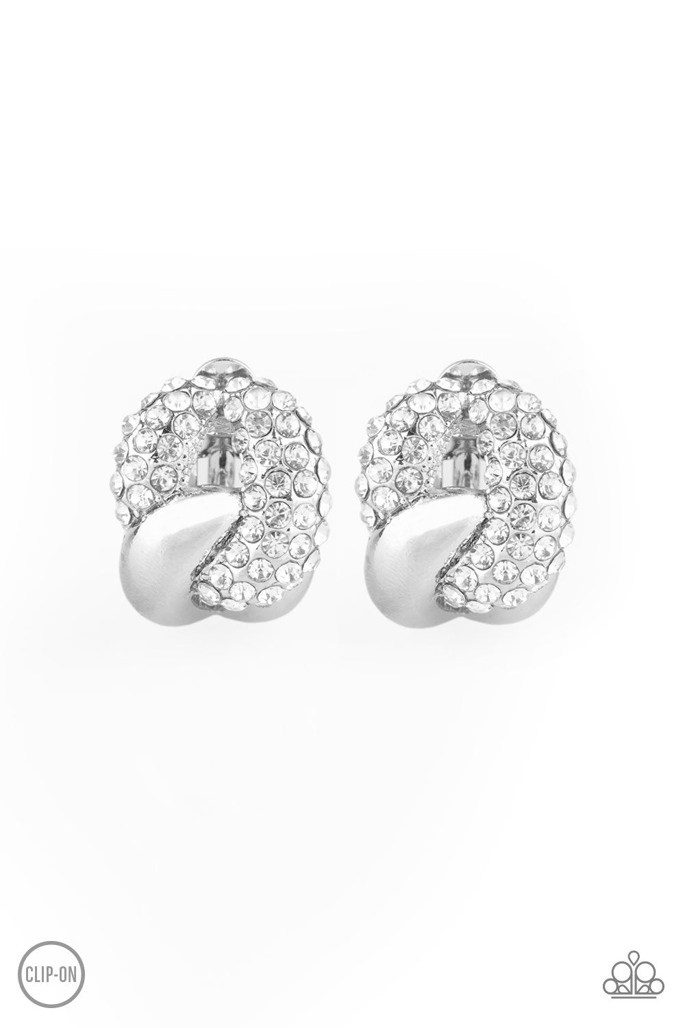 "Definitely Date Night" - White #3128 (Clip-Ons) - Paparazzi Accessories