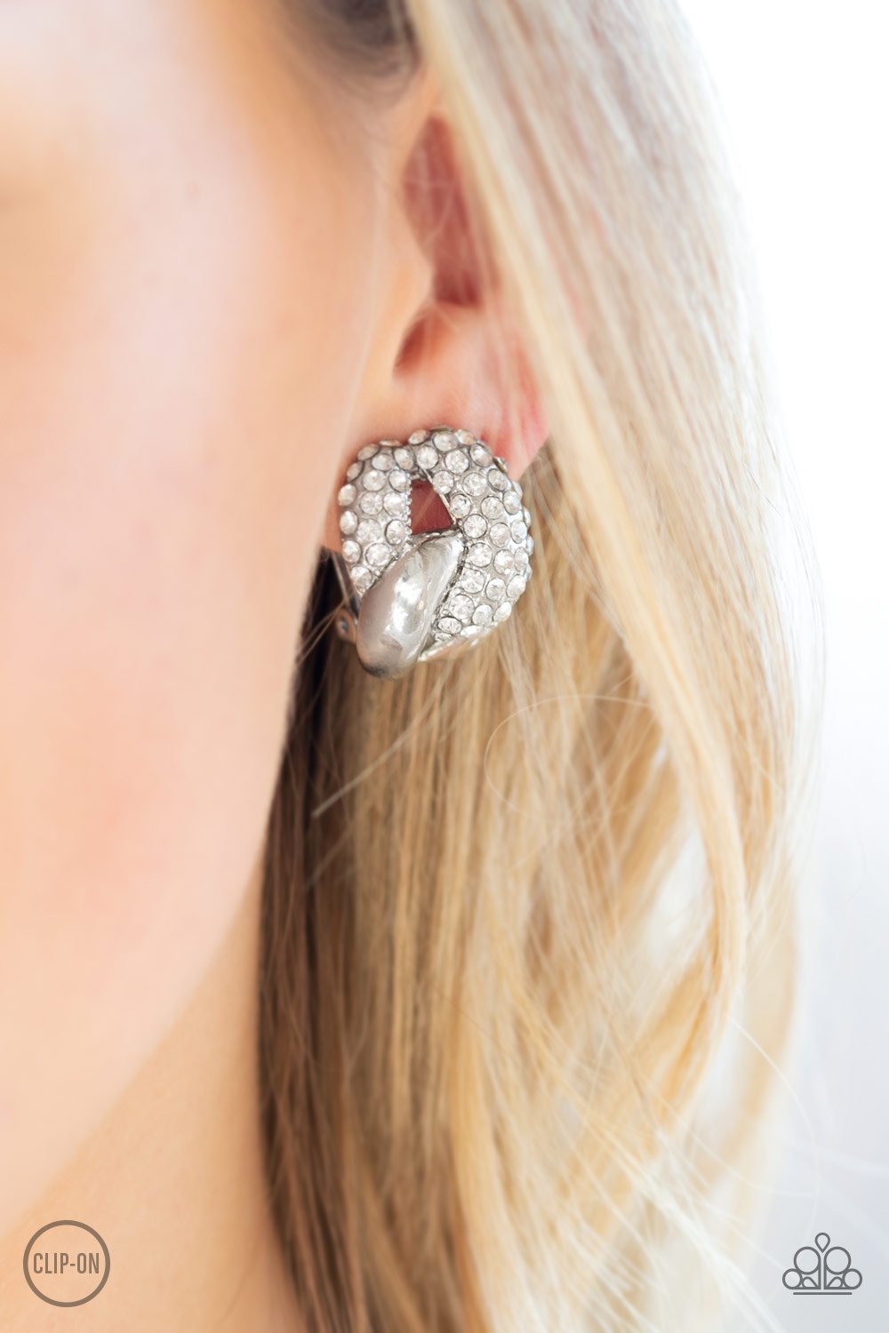 "Definitely Date Night" - White #3128 (Clip-Ons) - Paparazzi Accessories