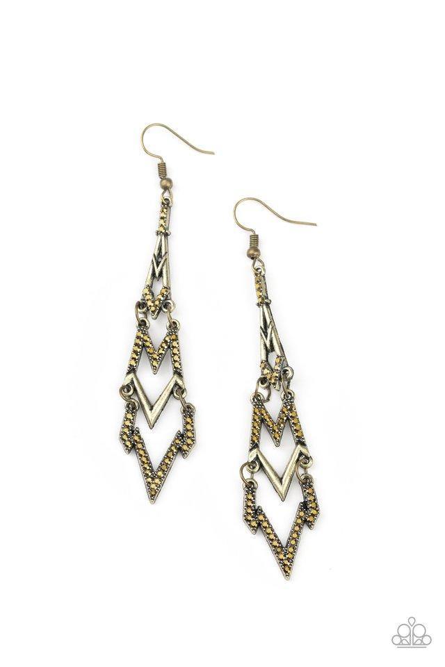 "Electric Shimmer" - Brass #1405 - Paparazzi Accessories