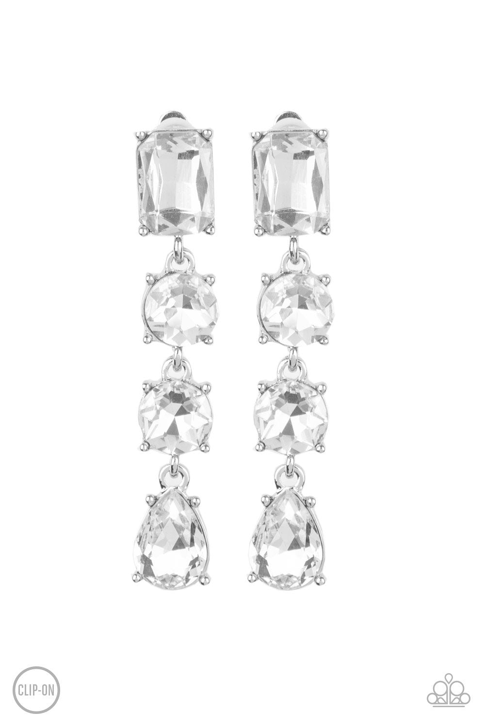 "Make A List" - White # 466 (Clip-Ons) - Paparazzi Accessories