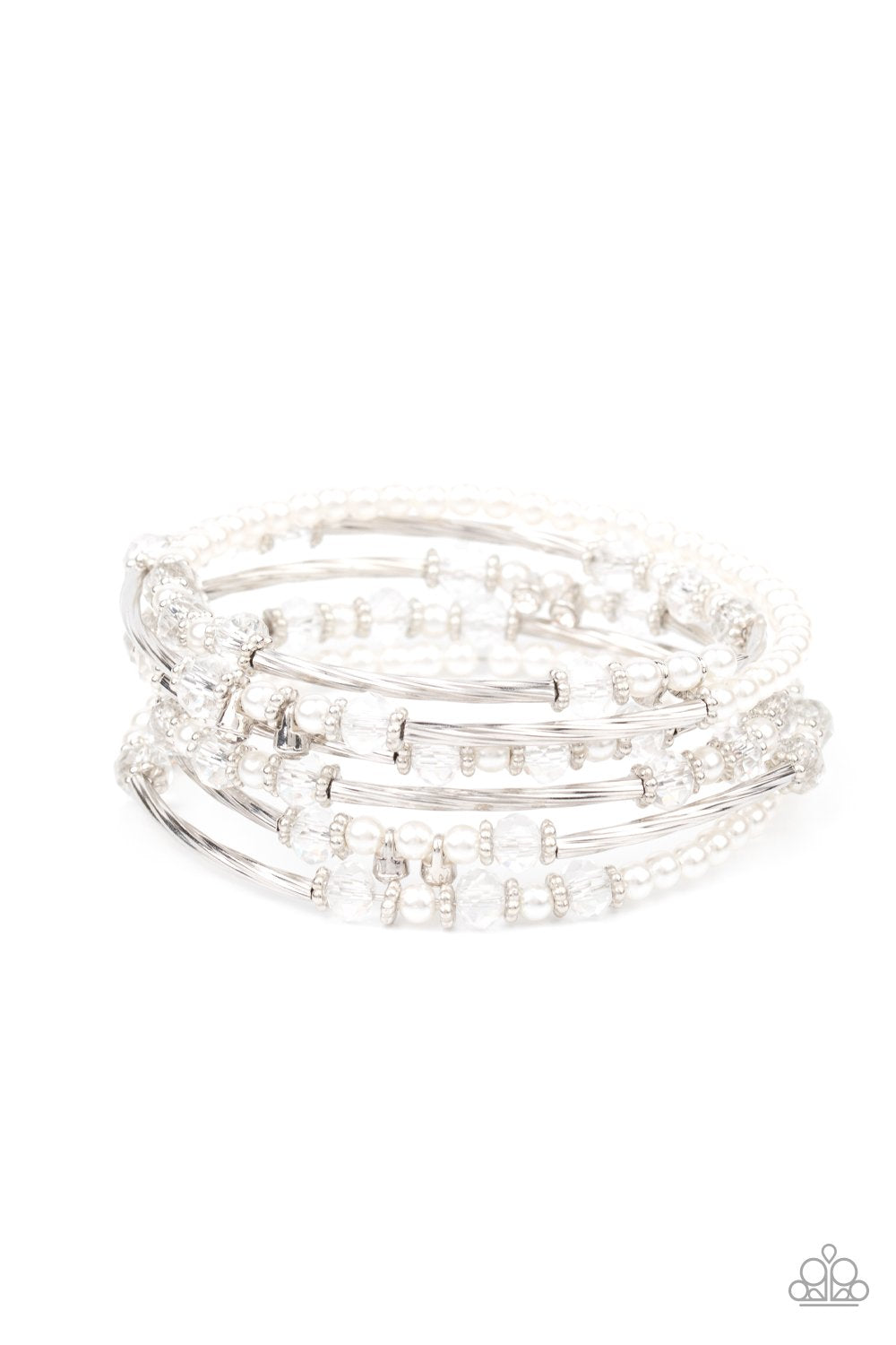 "Head-Turning Twinkle" - White #387 - Paparazzi Accessories