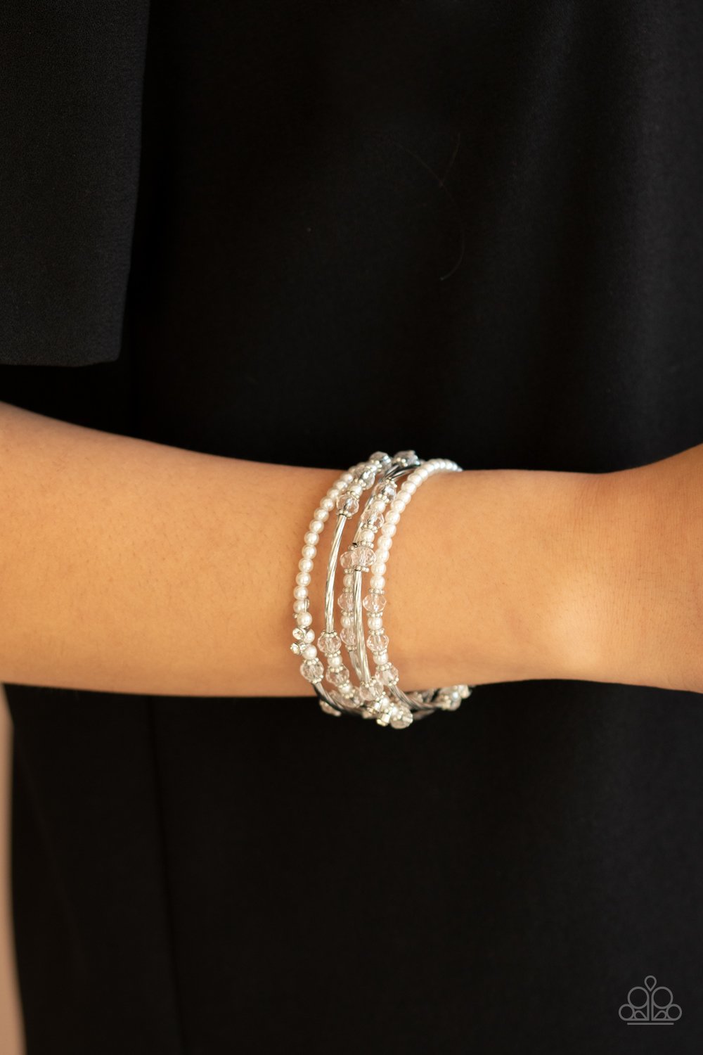 "Head-Turning Twinkle" - White #387 - Paparazzi Accessories
