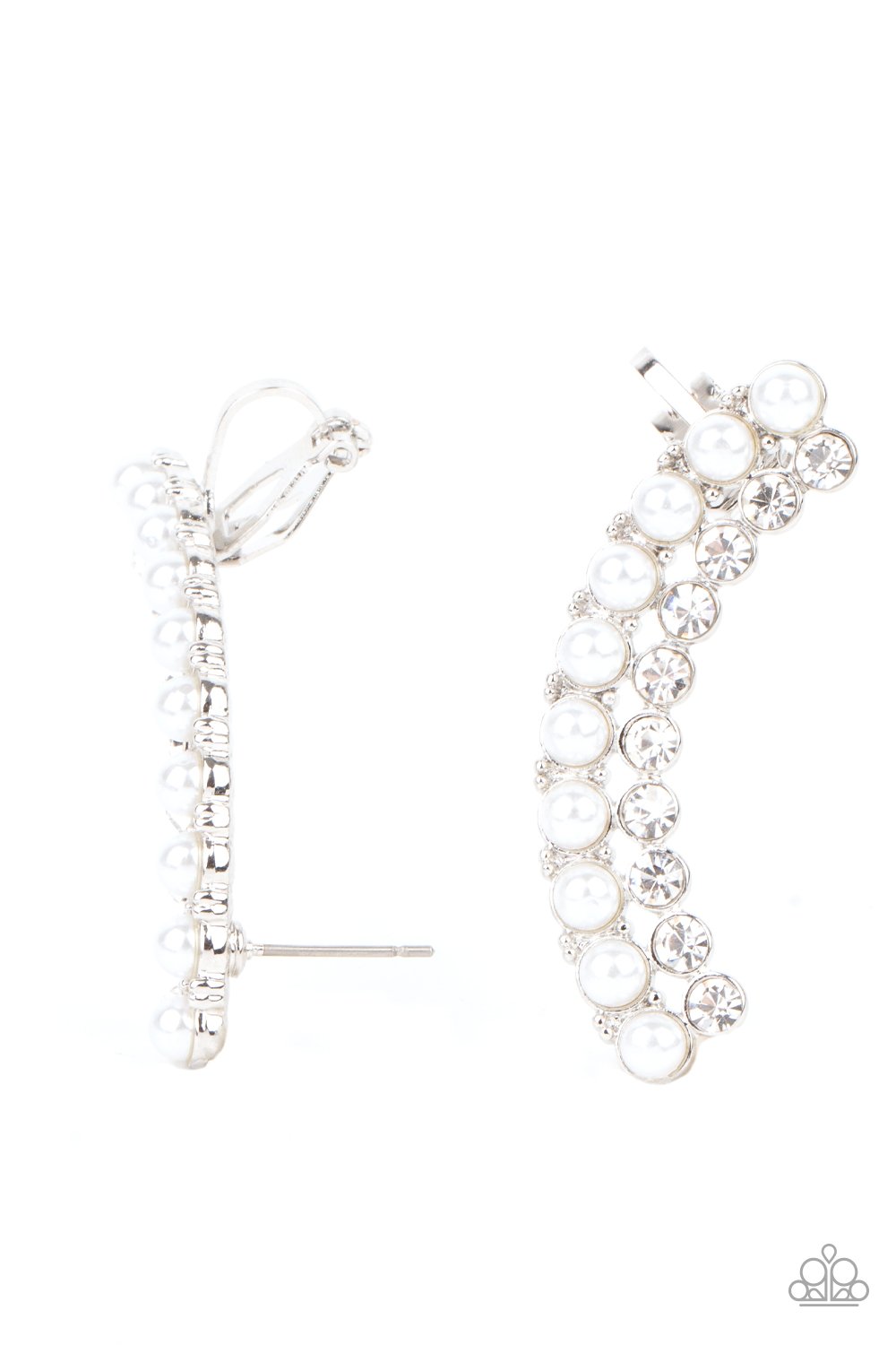 "Doubled Down On Dazzle" - White #492 Crawlers - Paparazzi Accessories