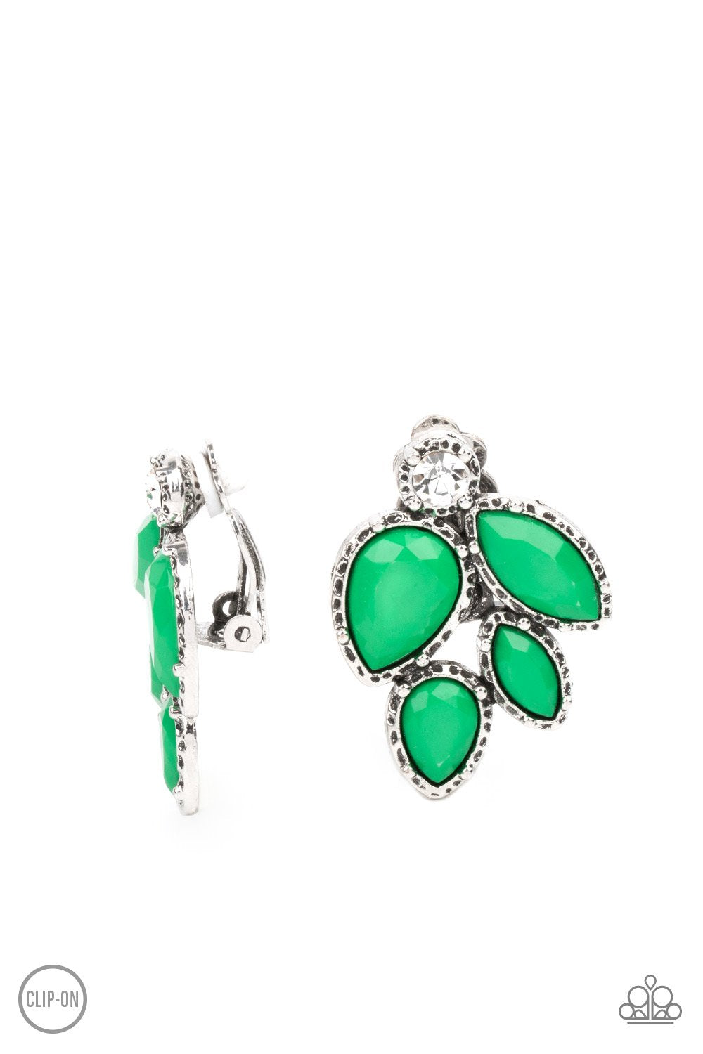 "Fancy Foliage" - Green # 3309 (Clip-Ons) - Paparazzi Accessories