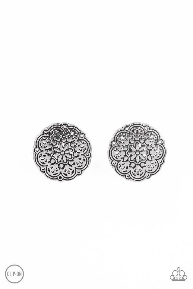 "Mandala Harvest" - Silver #3098 (Clip-Ons) - Paparazzi Accessories