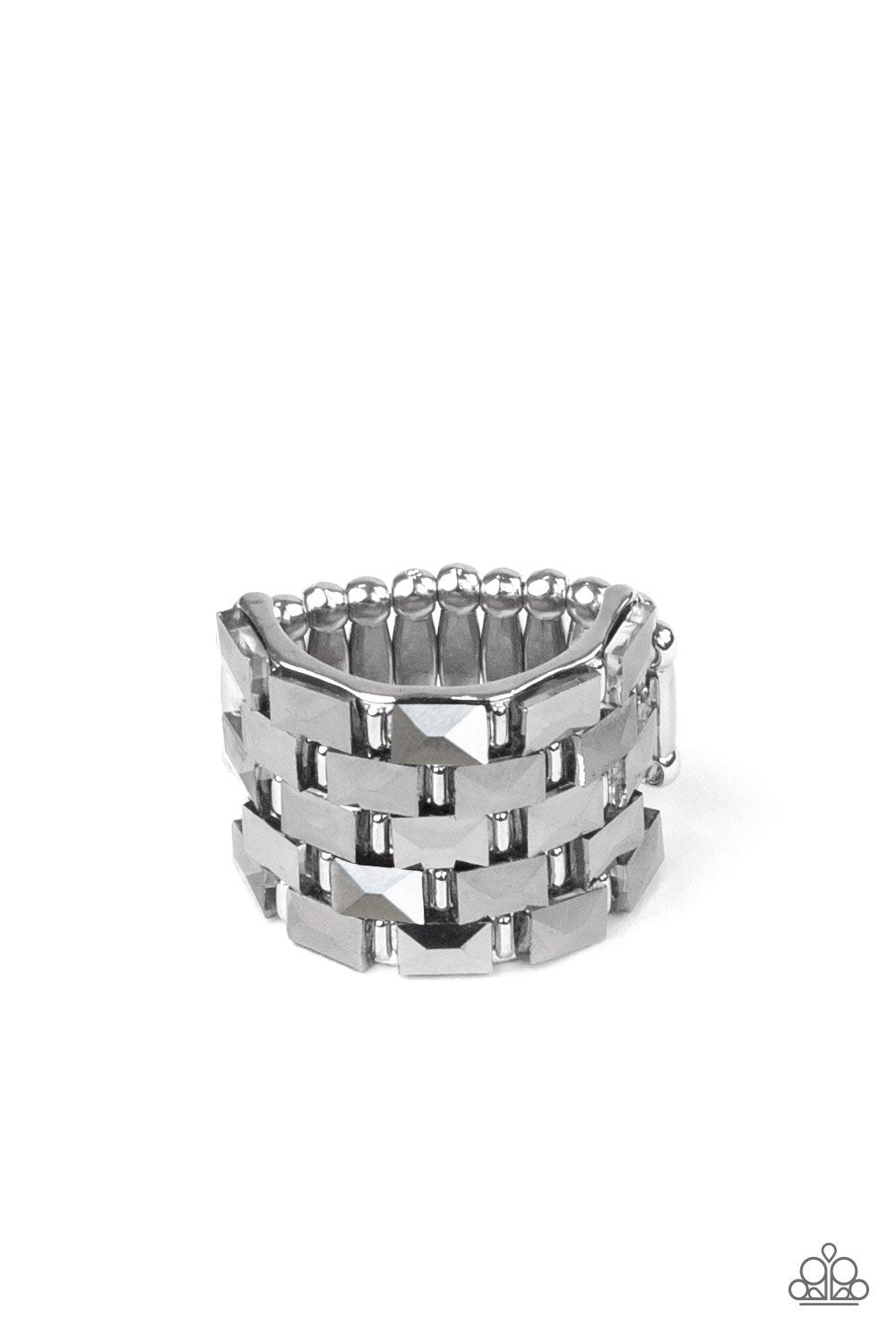 "Checkered Couture" - Silver #1376 - Paparazzi Accessories