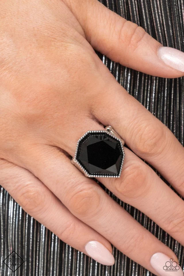 "Dynamically Defaced" - Black #1130- Paparazzi Accessories