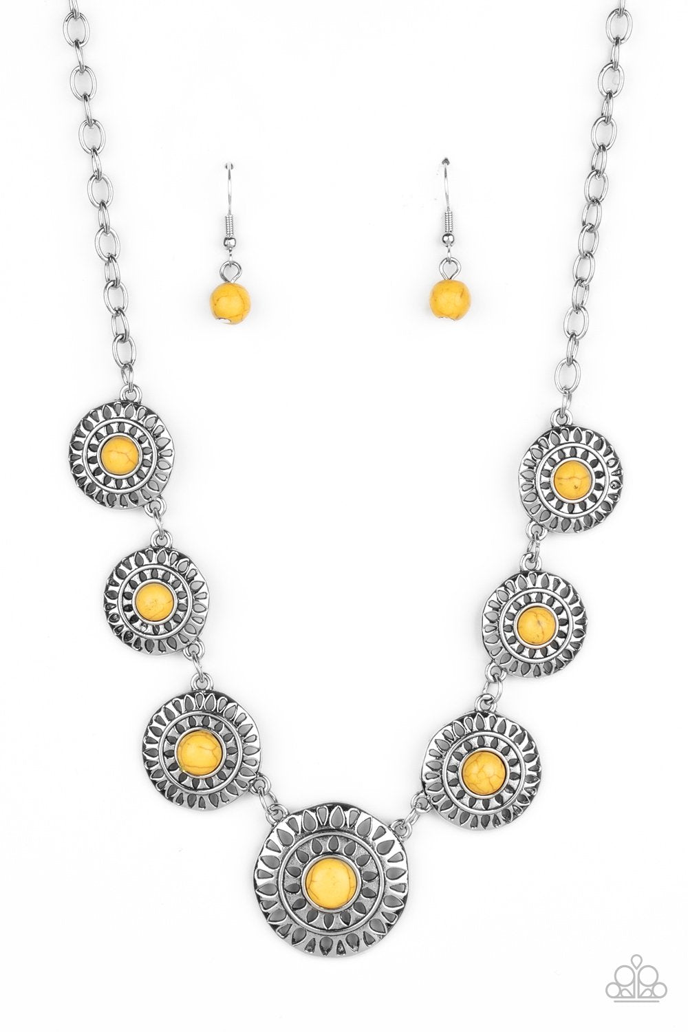 "2 pc Set: Sahara Solar Power / Flirty Finery" - Yellow #1006 - Paparazzi Accessories