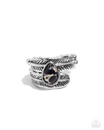 "Feathered Feature" - Black #1634 - Paparazzi Accessories