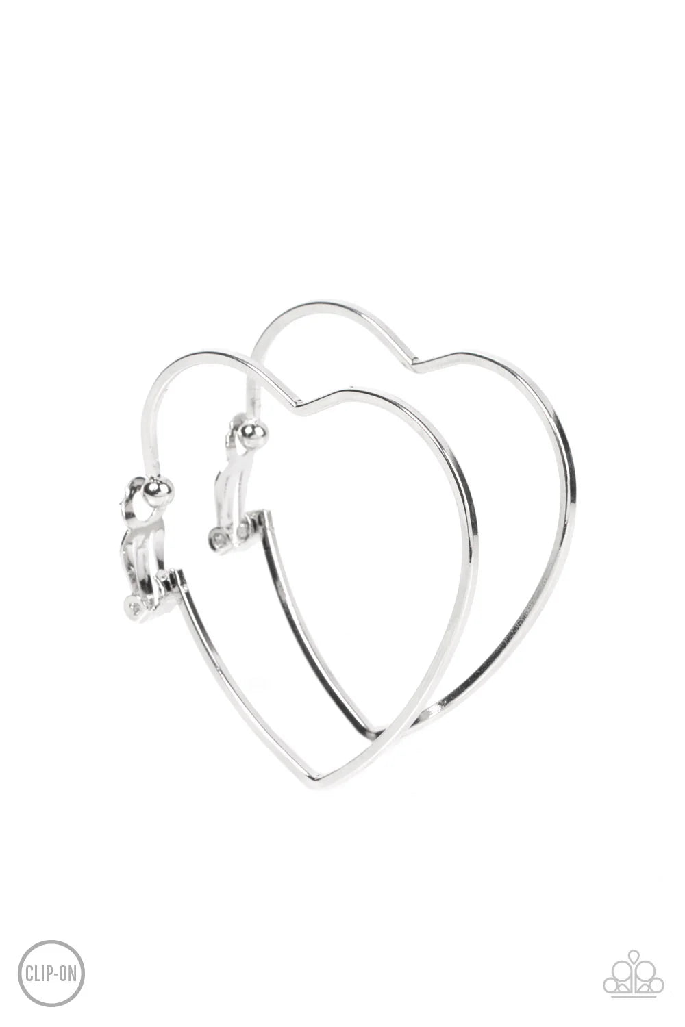 "Harmonious Hearts" - Silver #1353 (Clip-Ons) - Paparazzi Accessories