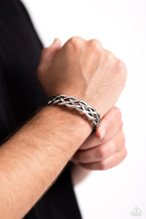 "Celtic Cuff"  - Silver #1573 - Paparazzi Accessories