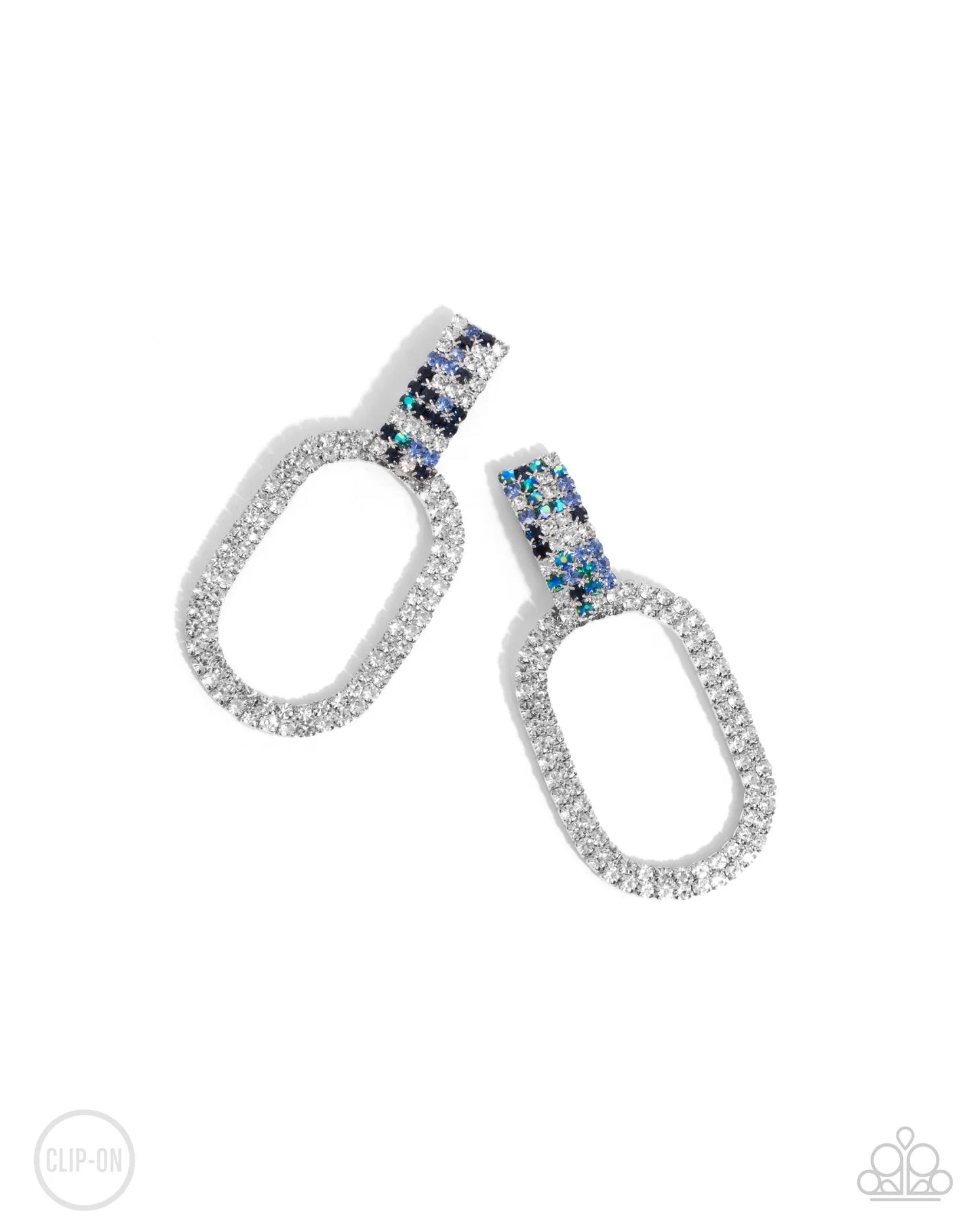 " Guarded Glitz" - Blue #825 (Clip-Ons) - Paparazzi Accessories