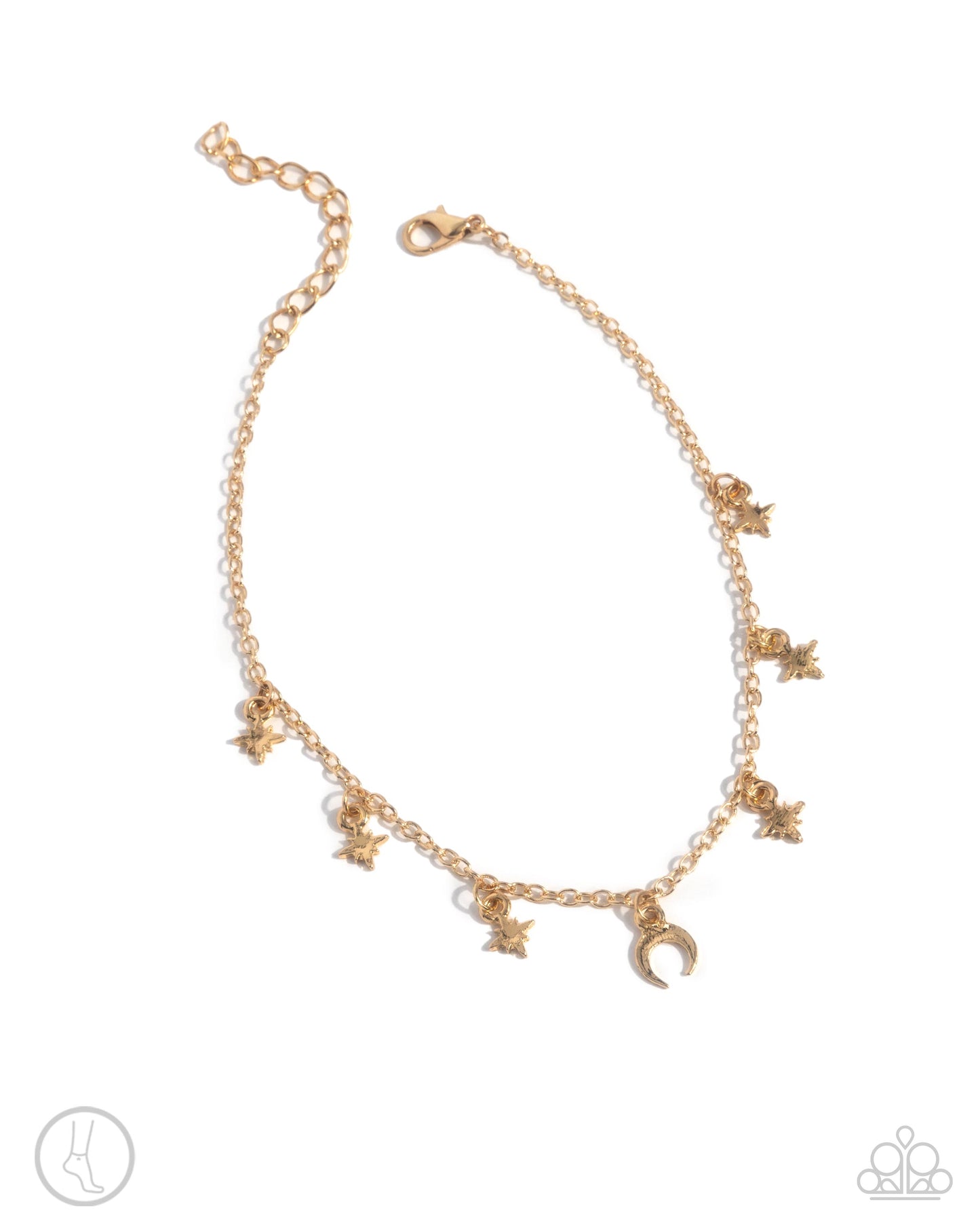 "Stargazing Night" - Gold (Anklet) # 3302 - Paparazzi Accessories