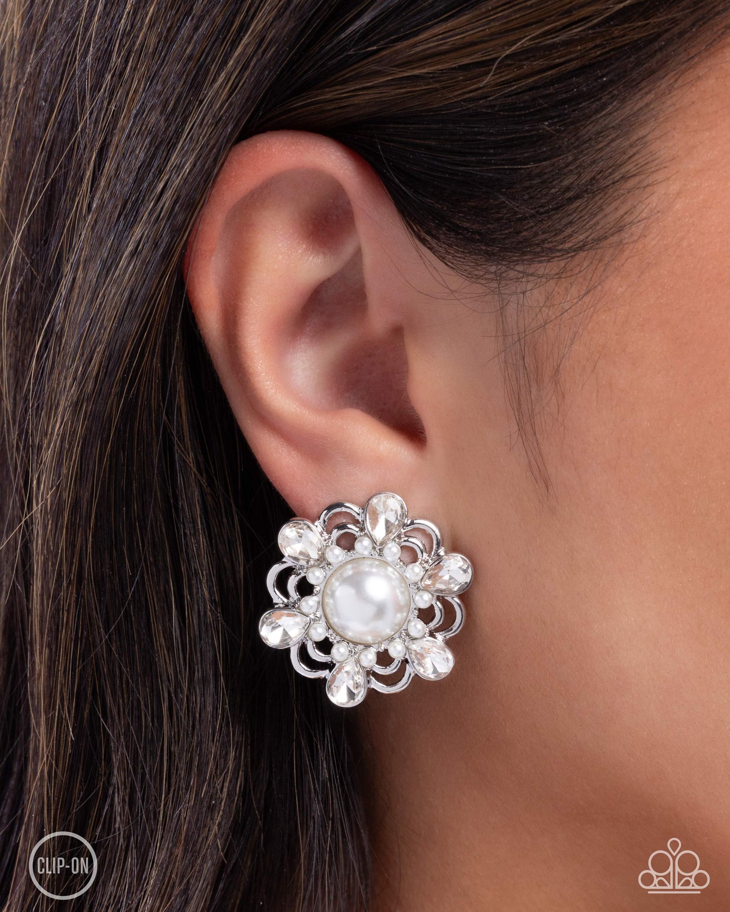"Relatable Radiance" - White #1572 (Clip-Ons)  - Paparazzi Accessories