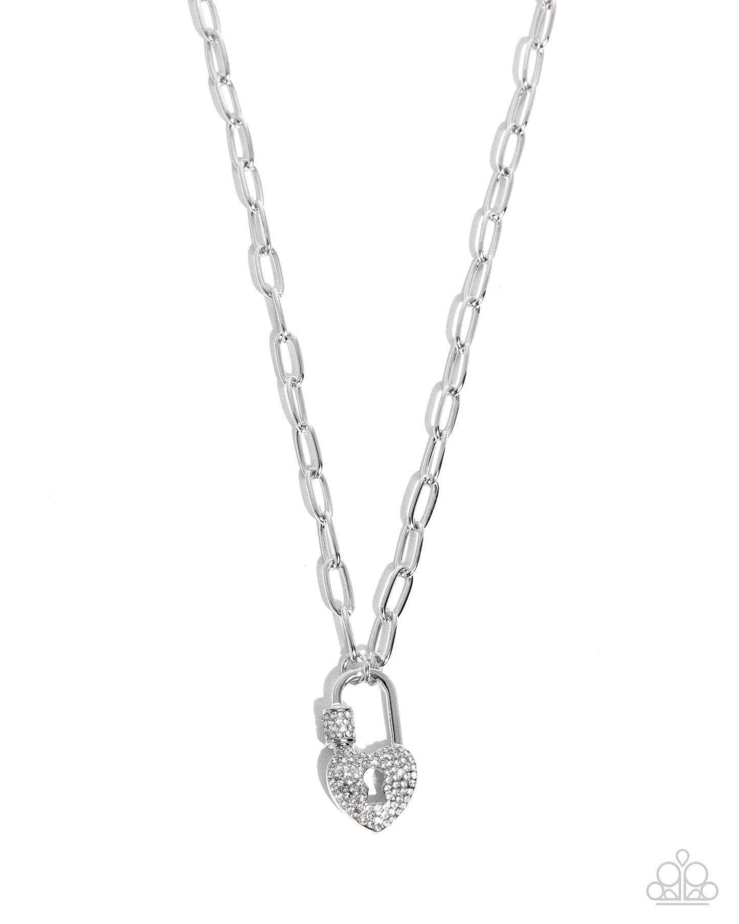 "Padlock Potential" - White #1631 - Paparazzi Accessories