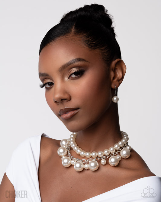 "Sophisticated to the Max" - White #1633 (Choker) - Paparazzi Accessories