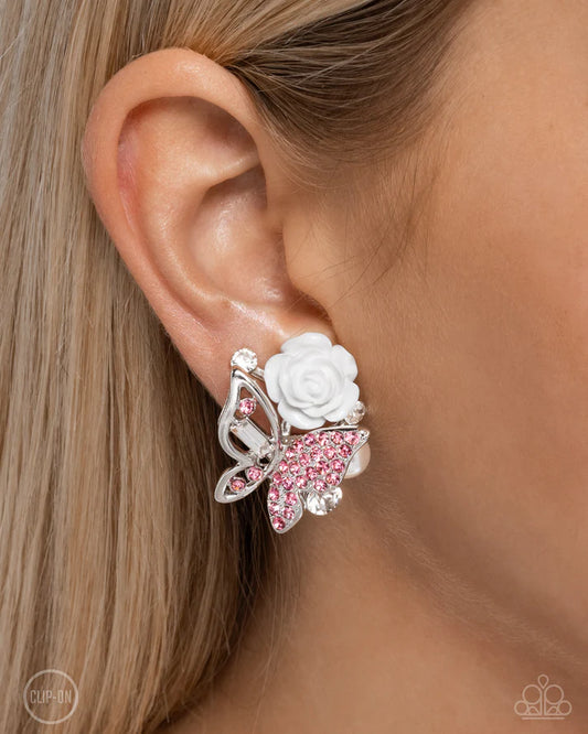 "Fanciful Facade" - Pink #1586 (CLIP-ONS) - Paparazzi Accessories