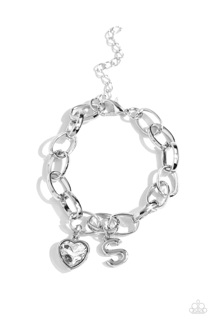"Guess Now Its INITIAL" - White #501  - Paparazzi Accessories
