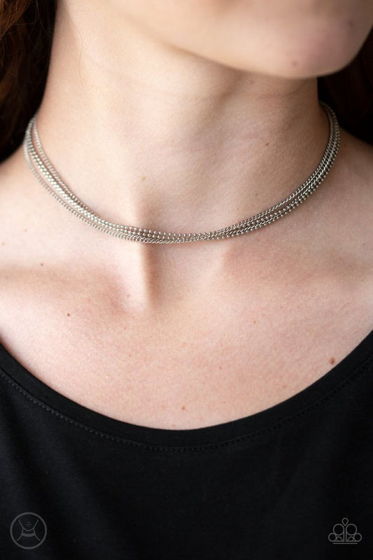 "If You Dare" - Silver # 403 (Choker) - Paparazzi Accessories