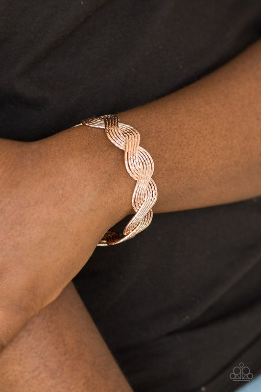 "Braided Brilliance" - Rose Gold #1366 - Paparazzi Accessories