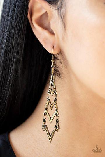 "Electric Shimmer" - Brass #1405 - Paparazzi Accessories