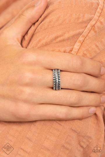 "Tangible Texture" - Silver #3072 - Paparazzi Accessories