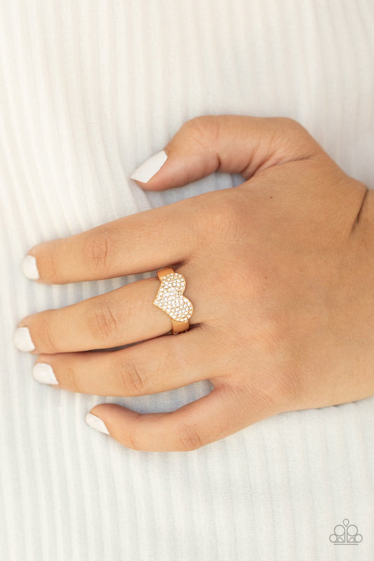"Heart of BLING"  - Gold #1364- Paparazzi Accessories