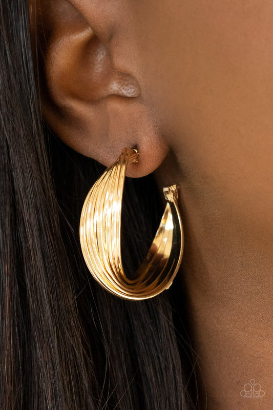 "Curves In All The Right Places"  - Gold #745 - Paparazzi Accessories