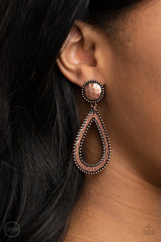 "Beyond The Borders"  - Copper # 3114 (Clip-Ons) - Paparazzi Accessories