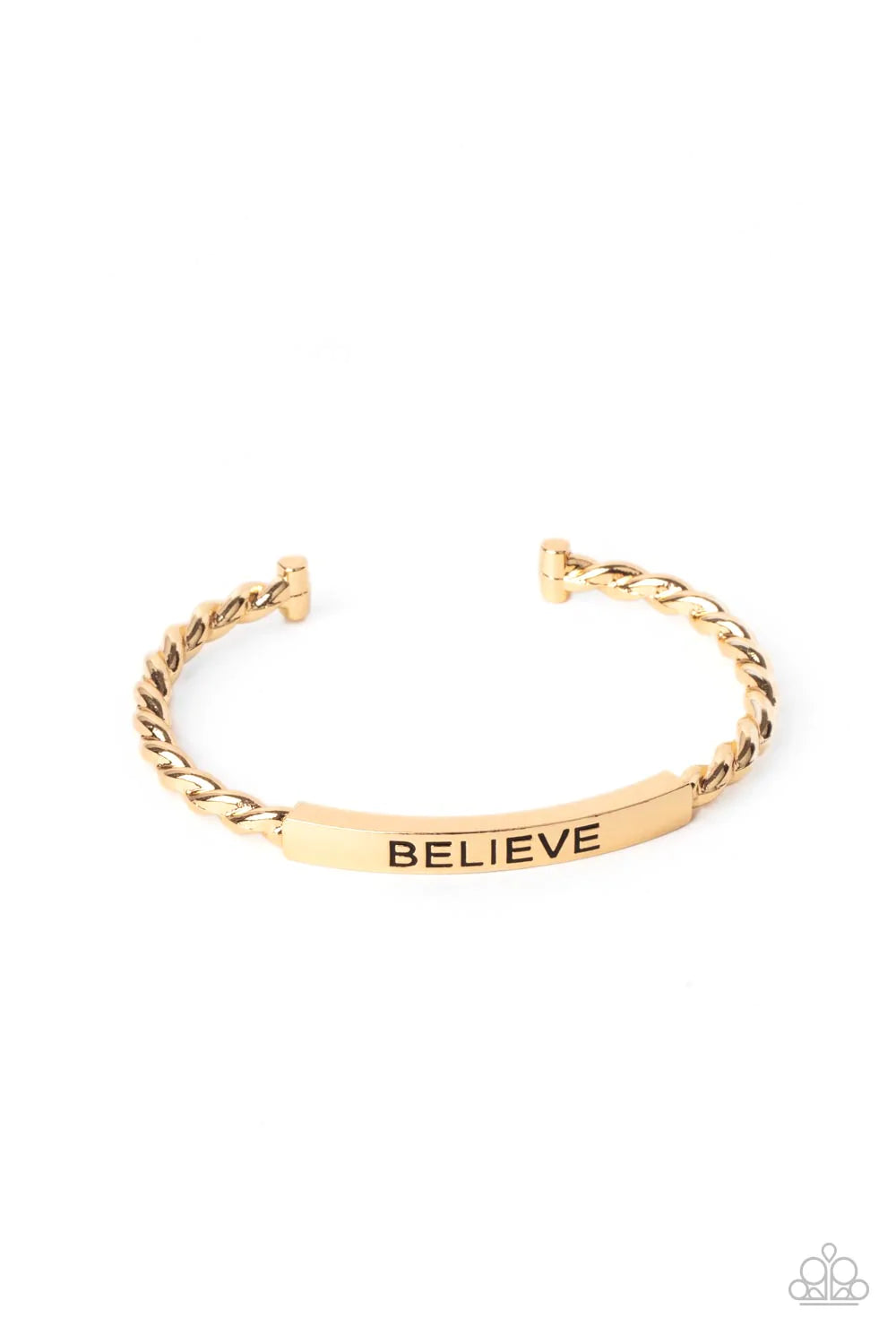 "Keep Calm and Believe" - Gold #756 - Paparazzi Accessories