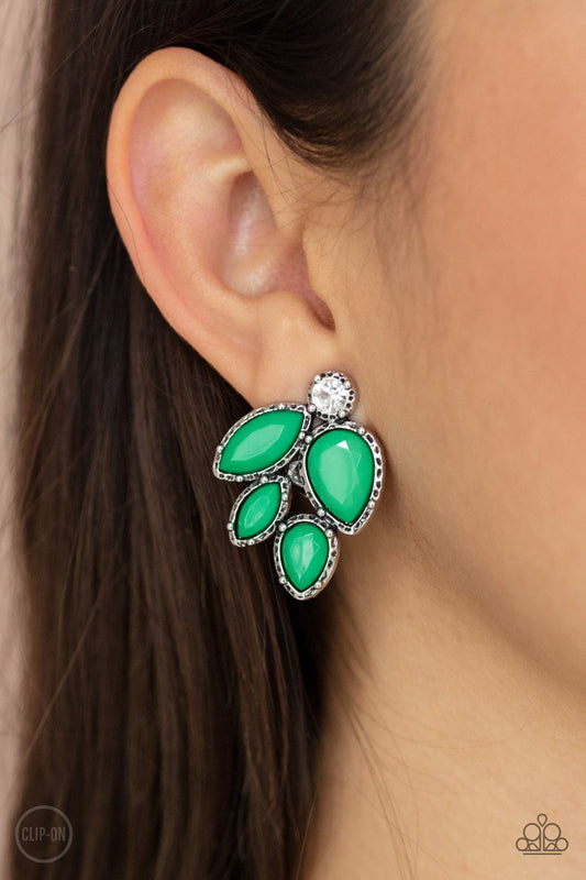 "Fancy Foliage" - Green # 3309 (Clip-Ons) - Paparazzi Accessories