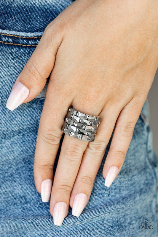 "Checkered Couture" - Silver #1376 - Paparazzi Accessories