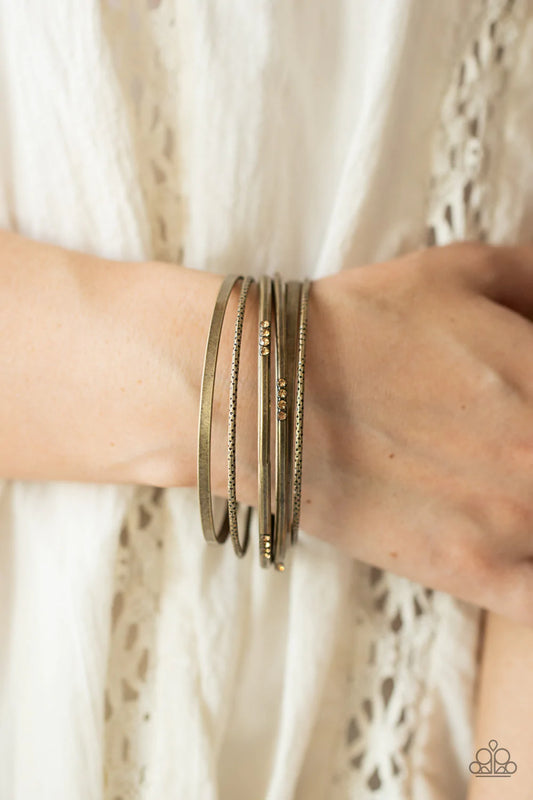 "Lock, STACK, and Barrel" - Brass  # 046 - Paparazzi Accessories